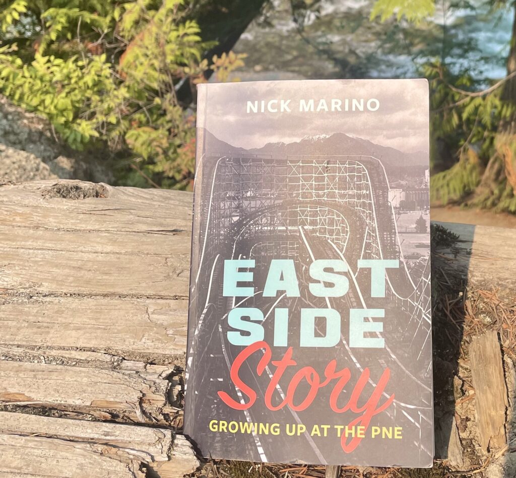 Book cover of East Side Story with a nature background